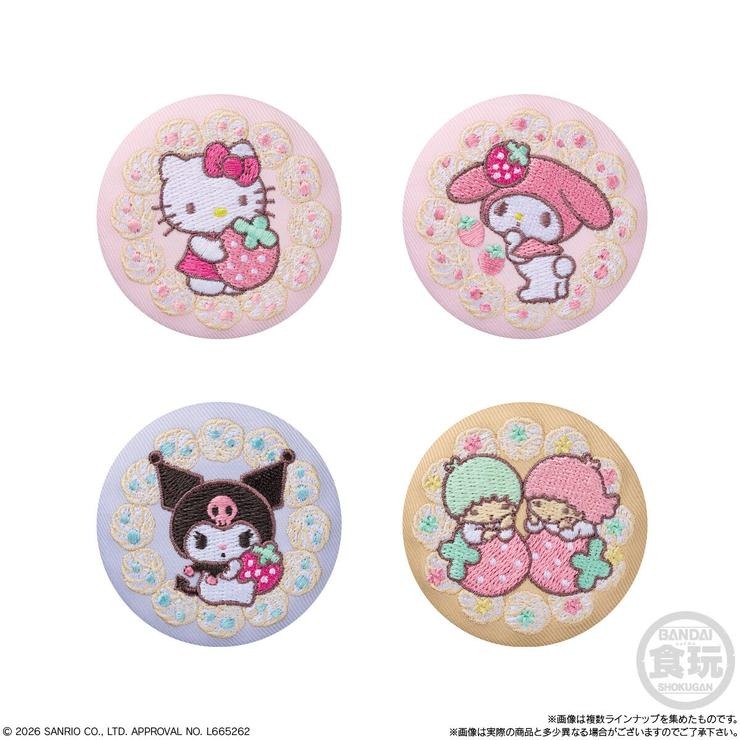 12個入りBOXサンリオキャラクターズ 刺繍缶バッジビスケット4