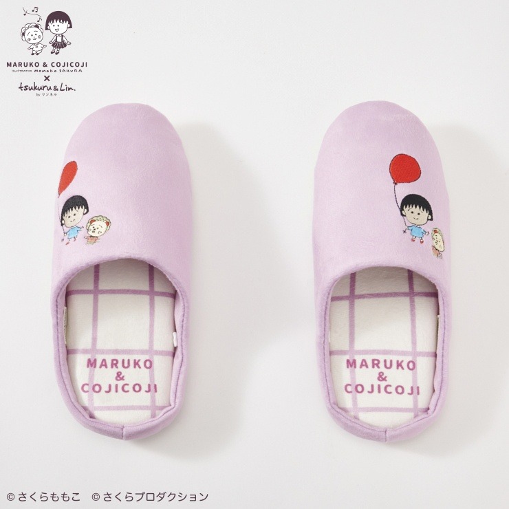 3/6まで  まるこページ 刺しゅう付スリッパ（まる子とコジコジ×tsukuru&Lin.） | シャンブル