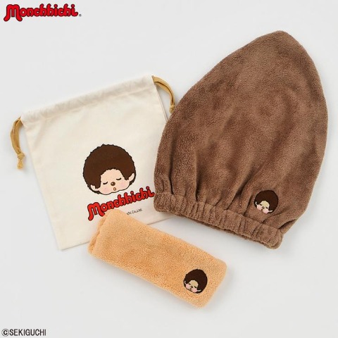 福袋　巾着付モンチッチヘアバンド・ヘアキャップ2点セット