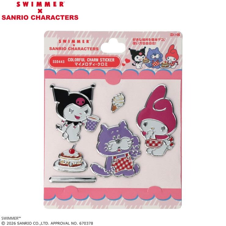 チャームステッカー SWIMMER×Sanrio characters（マイメロディ・クロミ