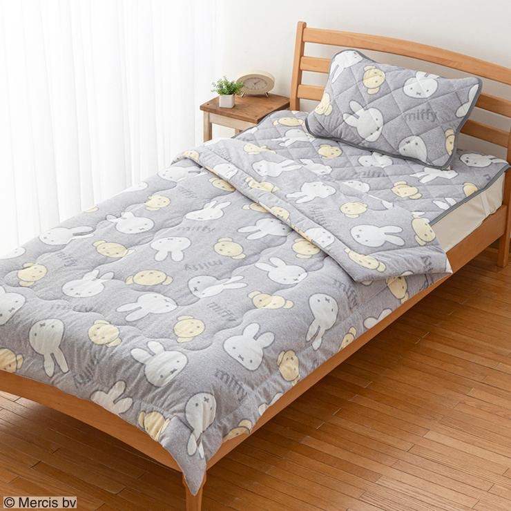 敷きパッド ミッフィー ミッフィー　シングル　敷きパッド　毛布　枕パッド枕カバー （シングル）100×200cm 表生地：綿100 イエロー その他