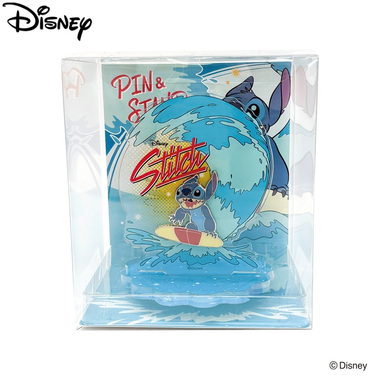 飾れるピンズ PIN＆STAND 波乗りスティッチ(スティッチ) | シャンブル