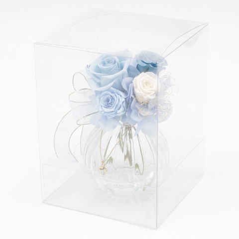 プリザーブドフラワー誕生日ブーケ　3月アクアマリン