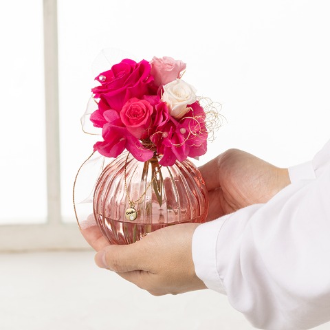 プリザーブドフラワー誕生日ブーケ　10月トルマリン