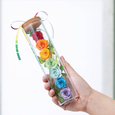 プリザーブドフラワー　レインボースマイル