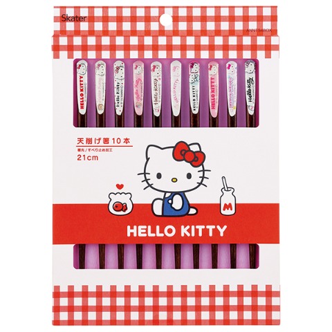 天削げ箸10本セット(ハローキティ)