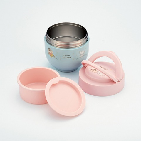 抗菌折りたたみハンドル付き保温丼ランチジャー(クレヨンしんちゃん)