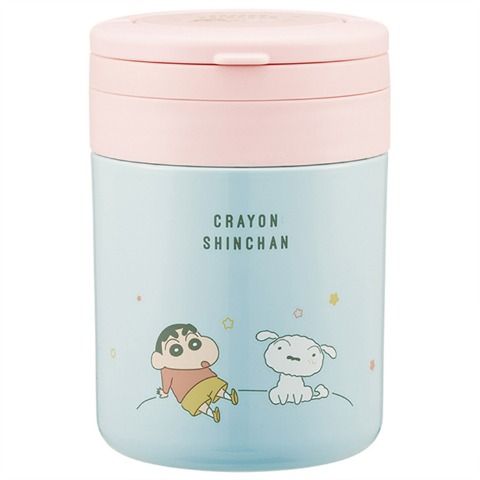 抗菌折りたたみハンドル付保温・保冷デリカポット(クレヨンしんちゃん)