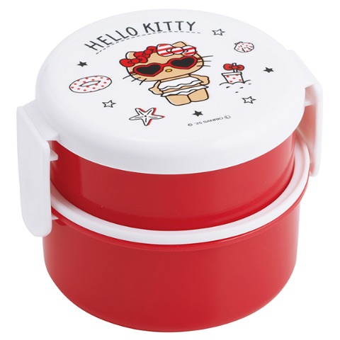2段丸形ランチボックス(ハローキティ)