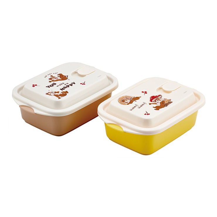 Tupperware ブラウン 食品保存容器 3個セット　H33×W27×D17 エアー弁付ふわっと保存容器L（チップ＆デール） | シャンブル