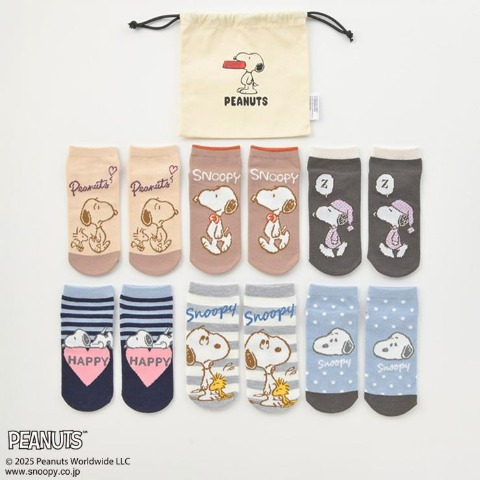 レディース　福袋　靴下6点セット（PEANUTS）