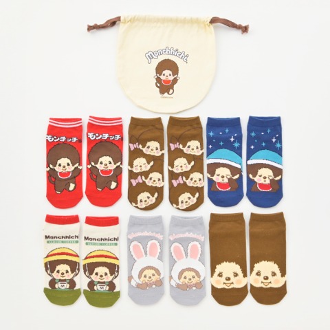 レディース　福袋　モンチッチ靴下6点セット