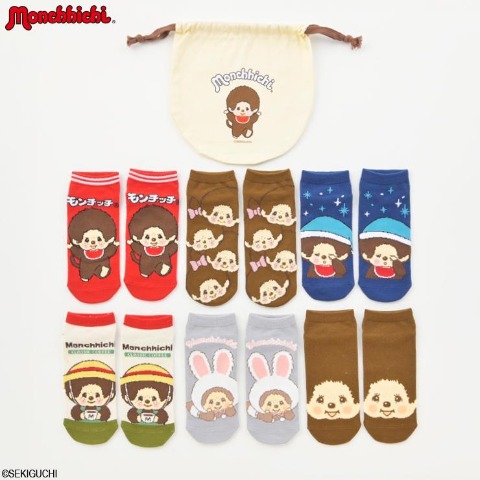 レディース　福袋　モンチッチ靴下6点セット
