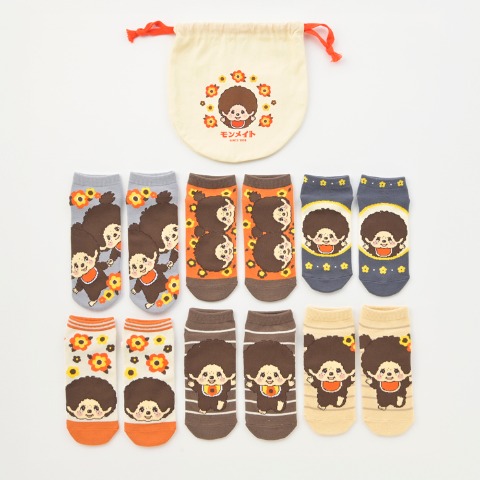 レディース　福袋　モンチッチ靴下6点セット
