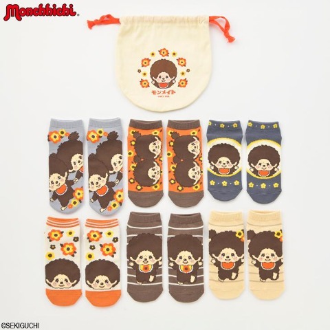 レディース　福袋　モンチッチ靴下6点セット