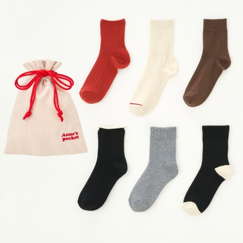 レディース　ハッピーバッグ　Anne's pocket靴下6点セット