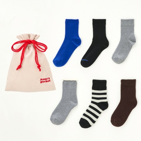 レディース　ハッピーバッグ　Anne's pocket靴下6点セット