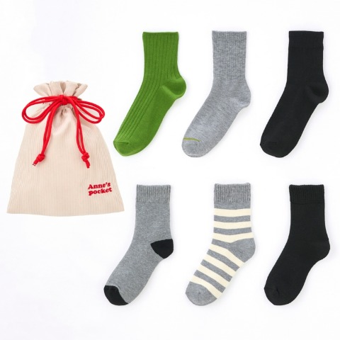 レディース　ハッピーバッグ　Anne's pocket靴下6点セット