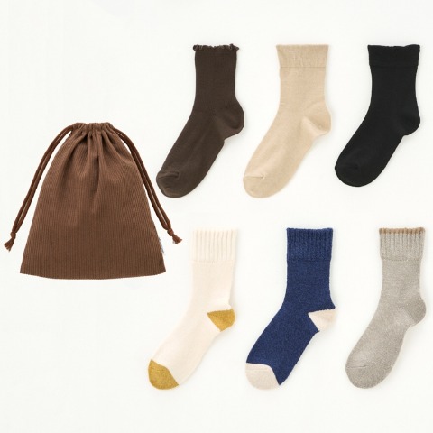 レディース　ハッピーバッグ　Mushroom靴下6点セット