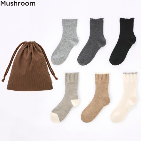 レディース　ハッピーバッグ　Mushroom靴下6点セット