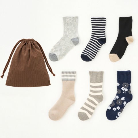 レディース　ハッピーバッグ　Mushroom靴下6点セット
