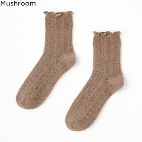 レディース　クルーソックス（Mushroom×まきみさき）