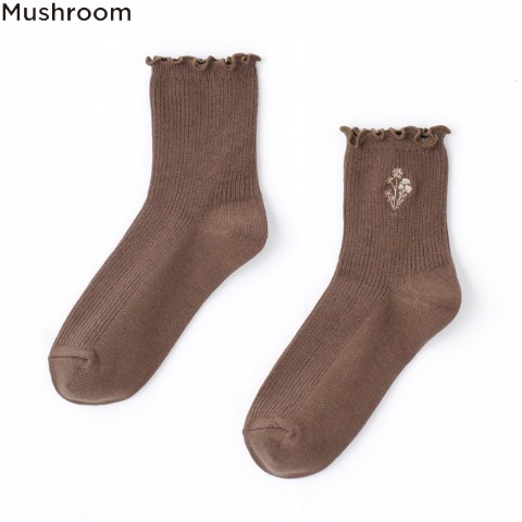 レディース　クルーソックス（Mushroom×まきみさき）