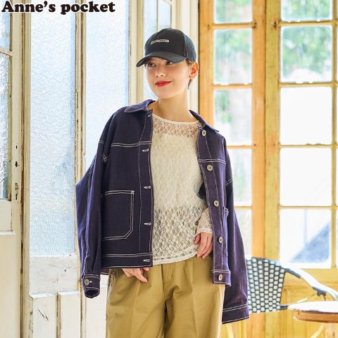 レディース レース長袖Tシャツ (Anne's Pocket)