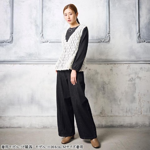 レディース　プルオーバー+シャギーベストセット（Clasiiki）