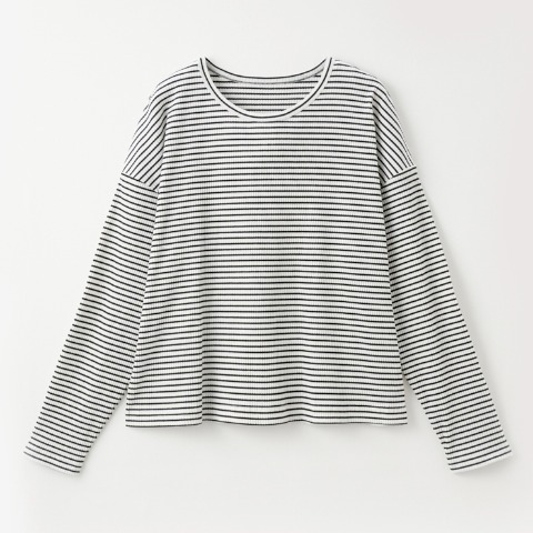 レディース　リブボーダーロングＴシャツ(Anne's Pocket)