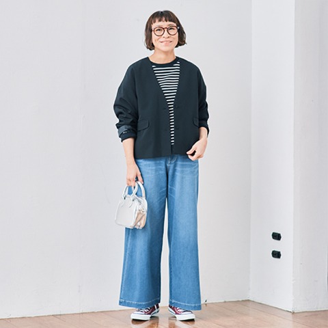 レディース　ボーダー柄プルオーバー（tsukuru&Lin.）