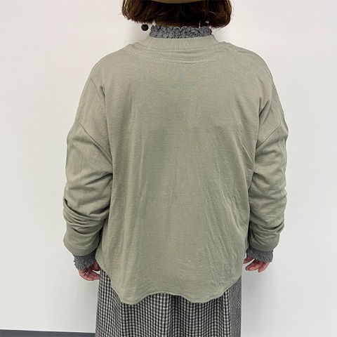 レディース　ダブルガーゼカーディガン（Mushroom）