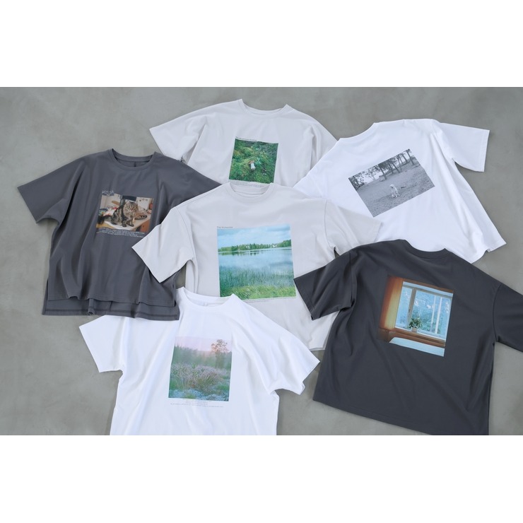 レディース ベーシックワイドフォトTシャツ（かくたみほ×tsukuru&Lin