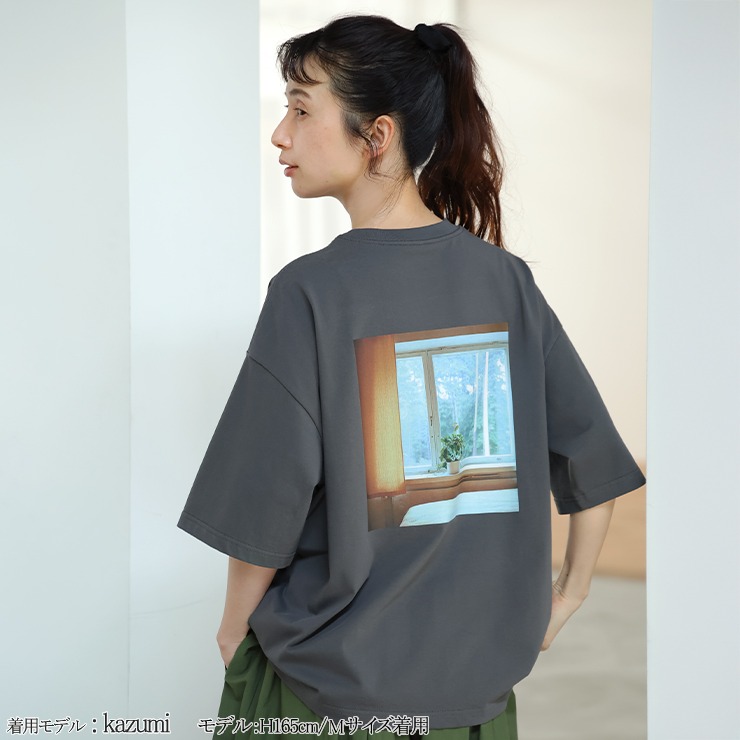 レディース ベーシックワイドフォトTシャツ（かくたみほ×tsukuru&Lin