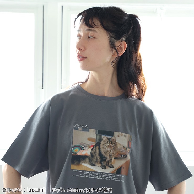レディース ドルマンフォトTシャツ（かくたみほ×tsukuru&Lin