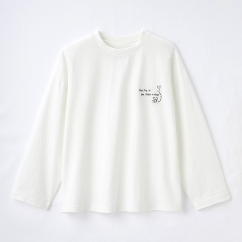 レディース　刺しゅうTシャツ（Mushroom)