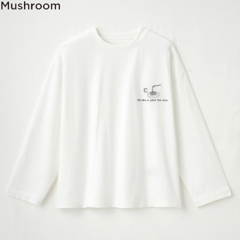 レディース　刺しゅうTシャツ（Mushroom)