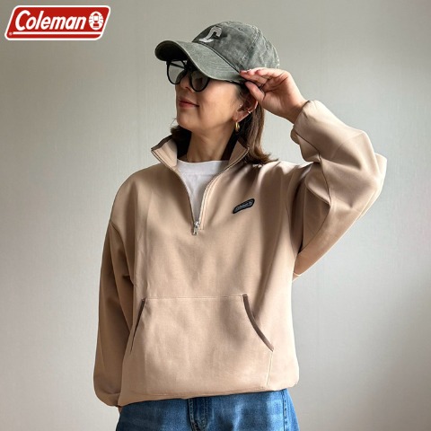レディース　ハーフジッププルオーバー （Coleman×YUMU）