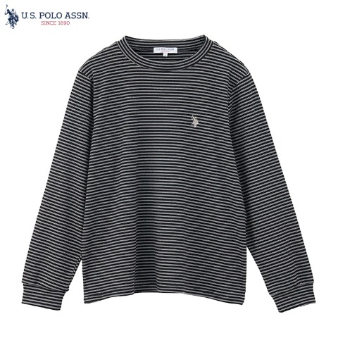 レディース　ボーダー柄クルーネックプルオーバー（U.S. POLO ASSN.）