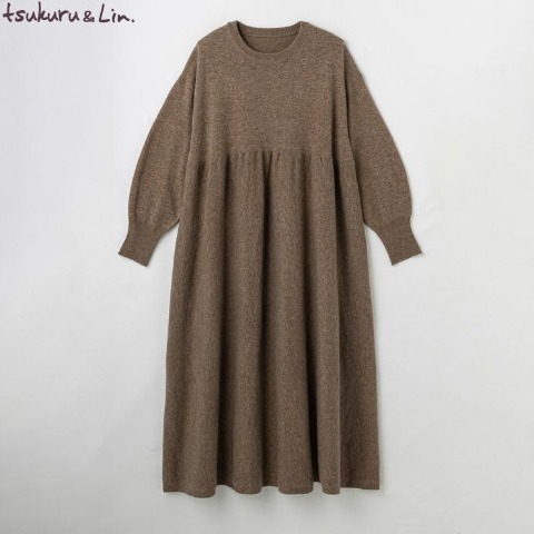 レディース　Aラインニットワンピース（tsukuru&Lin.）