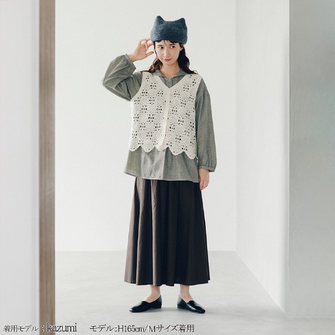レディース　前開きニットベスト（tsukuru&Lin.）