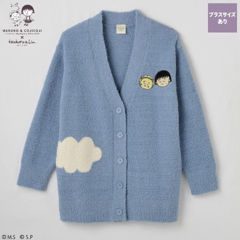 レディース　ニットカーディガン（まる子とコジコジ×tsukuru&Lin.）