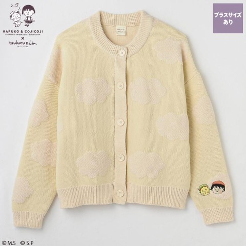 レディース　ニットカーディガン（まる子とコジコジ×tsukuru&Lin.）