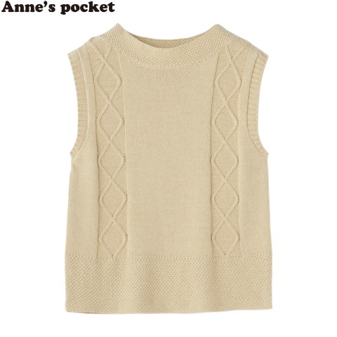 レディース 模様編みニットベスト　(Anne's pocket)