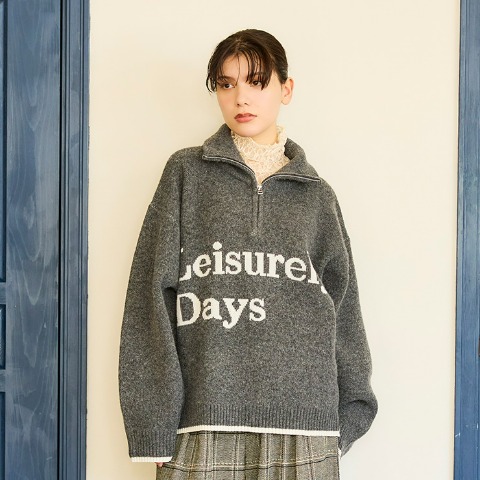 レディース　ハーフジップロゴプルオーバー（tenderly）