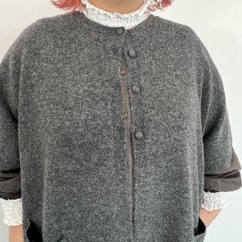 レディース　ニットポンチョ（Mushroom）