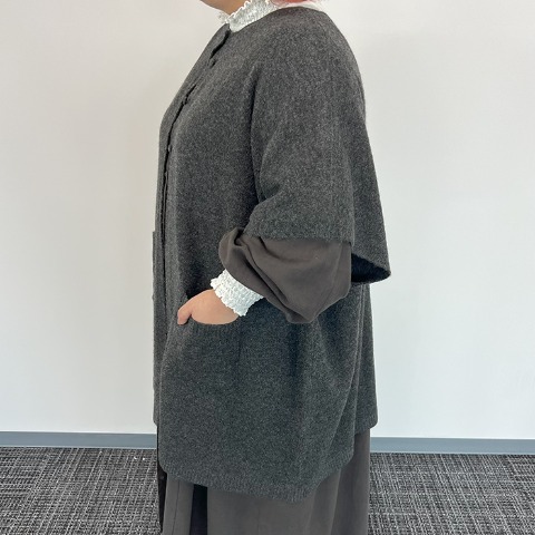 レディース　ニットポンチョ（Mushroom）