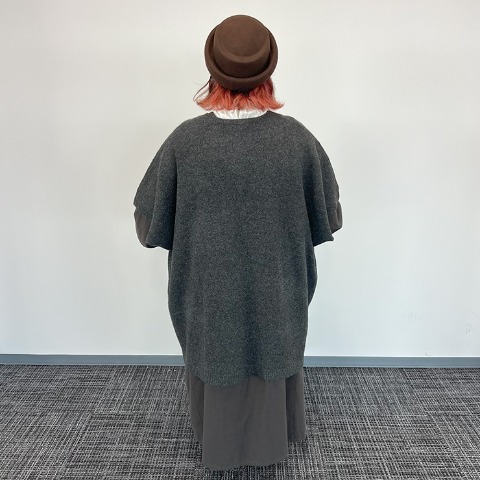 レディース　ニットポンチョ（Mushroom）