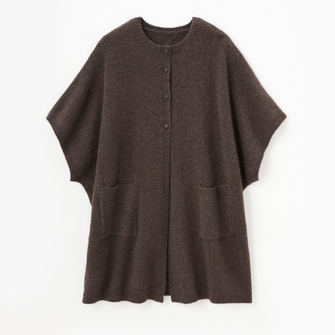 レディース　ニットポンチョ（Mushroom）
