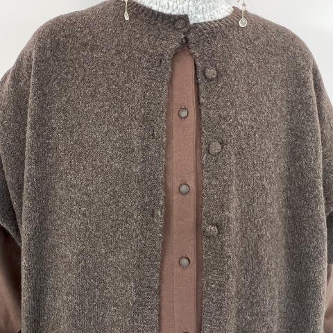 レディース　ニットポンチョ（Mushroom）